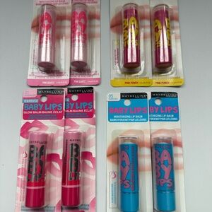 8 pc Maybelline Baby Lips Lip Balm - Pink and Blue Variety